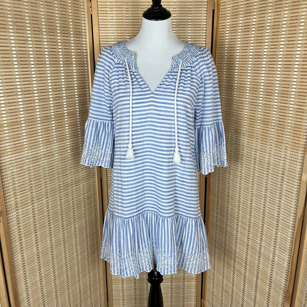 Vineyard Vines EUC Eyelet Nautical Stripe Dress